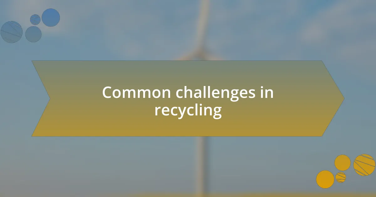 Common challenges in recycling
