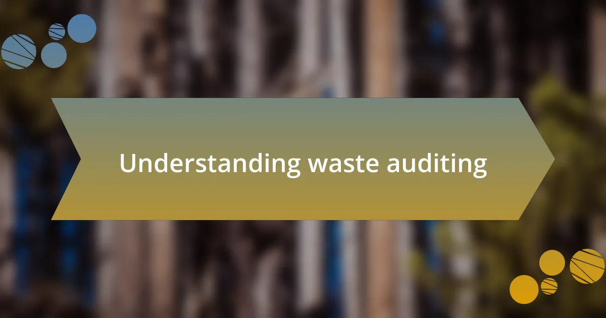 Understanding waste auditing