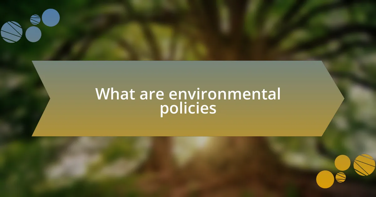 What are environmental policies